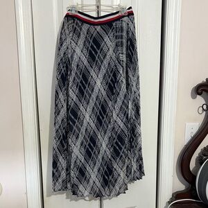 Tommy Hilfiger Navy and White Maxi Skirt